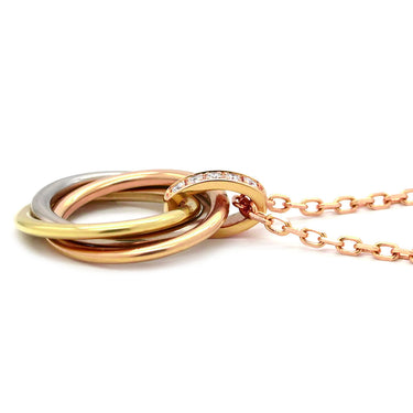 カルティエ Cartier トリニティ ペンダント イエローゴールド×ピンクゴールド×ホワイトゴールド K18PG K18YG K18WG ダイヤモンド ネックレス 3カラー 18金 750 3連 5Pダイヤモンド