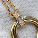 カルティエ Cartier トリニティ ペンダント イエローゴールド×ピンクゴールド×ホワイトゴールド K18PG K18YG K18WG ダイヤモンド ネックレス 3カラー 18金 750 3連 5Pダイヤモンド