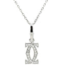 カルティエ Cartier 2C ダイヤ チャーム ネックレス ホワイトゴールド K18WG ダイヤモンド ネックレス Cartier 18K Au750 WG ダイヤモンド