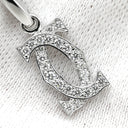 カルティエ Cartier 2C ダイヤ チャーム ネックレス ホワイトゴールド K18WG ダイヤモンド ネックレス Cartier 18K Au750 WG ダイヤモンド