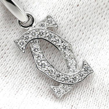 カルティエ Cartier 2C ダイヤ チャーム ネックレス ホワイトゴールド K18WG ダイヤモンド ネックレス Cartier 18K Au750 WG ダイヤモンド