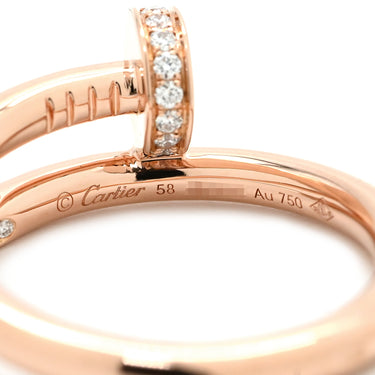 カルティエ Cartier ジュストアンクル ダイヤ B4094800 ピンクゴールド K18PG ダイヤモンド #58(JP18) リング 指輪 750 18K PG クラシックモデル 18号