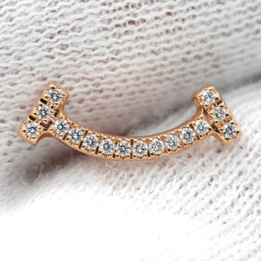 ティファニー Tiffany & Co Ｔスマイル ミニ ダイヤ 60150743 ローズゴールド K18PG ダイヤモンド ピアス ピンクゴールド T&Co. 750 18K RG PG