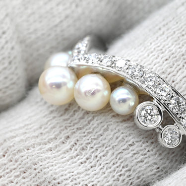 ショーメ CHAUMET ジョゼフィーヌ エグレット 083292 パールホワイト×ホワイトゴールド K18WG パール ダイヤモンド #55(JP15) リング 指輪 白 あこやパール ダイヤ パヴェ 14号