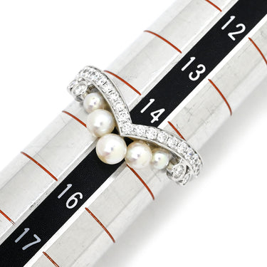 ショーメ CHAUMET ジョゼフィーヌ エグレット 083292 パールホワイト×ホワイトゴールド K18WG パール ダイヤモンド #55(JP15) リング 指輪 白 あこやパール ダイヤ パヴェ 14号