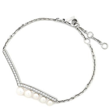 ショーメ CHAUMET ジョゼフィーヌ エグレット パールホワイト×ホワイトゴールド K18WG ダイヤモンド パール ブレスレット JOSEPHINE ダイヤモンド 5Pパール