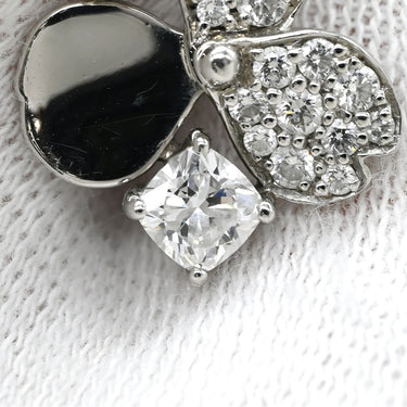 ティファニー Tiffany & Co ペーパーフラワー ダイヤ プラチナシルバー Pt950 ピアス T&Co. プラチナ950 花モチーフ クッションカット ブリリアントカット