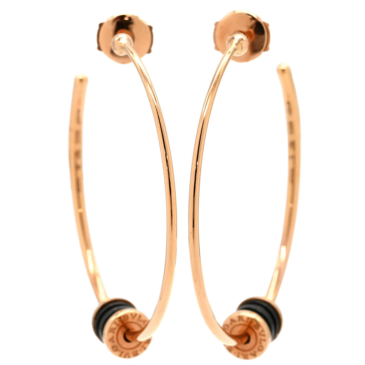 ブルガリ Bvlgari ビーゼロワン フープピアス ブラック×ピンクゴールド