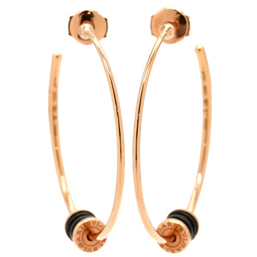ブルガリ Bvlgari ビーゼロワン フープピアス ブラック×ピンクゴールド K18PG セラミック ピアス B-zero1 750 18K PG 黒 セラミック