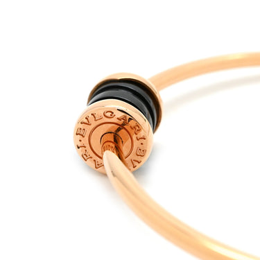 ブルガリ Bvlgari ビーゼロワン フープピアス ブラック×ピンクゴールド K18PG セラミック ピアス B-zero1 750 18K PG 黒 セラミック