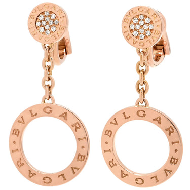 ブルガリ BVLGARI ブルガリブルガリ ソートワール 343402 ピンクゴールド K18PG ピアス 750 K18 PG RG ダイヤ サークル