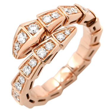ブルガリ BVLGARI セルペンティ ヴァイパー ダイヤ 355974 ピンクゴールド K18PG ダイヤモンド S リング 指輪 750AU 18金 シングルコイル 9号