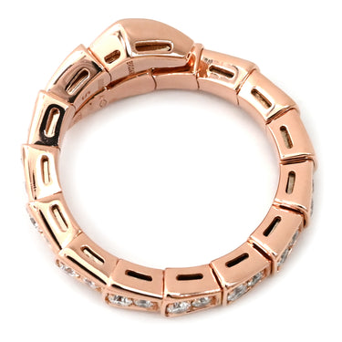 ブルガリ BVLGARI セルペンティ ヴァイパー ダイヤ 355974 ピンクゴールド K18PG ダイヤモンド S リング 指輪 750AU 18金 シングルコイル 9号
