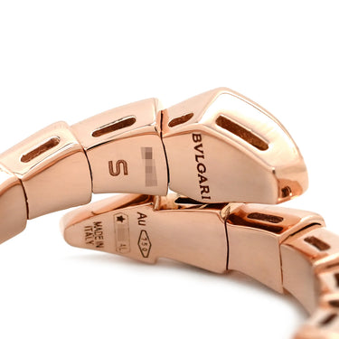 ブルガリ BVLGARI セルペンティ ヴァイパー ダイヤ 355974 ピンクゴールド K18PG ダイヤモンド S リング 指輪 750AU 18金 シングルコイル 9号