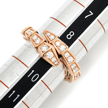 ブルガリ BVLGARI セルペンティ ヴァイパー ダイヤ 355974 ピンクゴールド K18PG ダイヤモンド S リング 指輪 750AU 18金 シングルコイル 9号