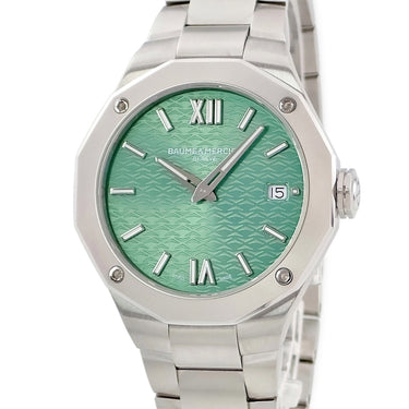 腕時計 ボーム&メルシエ BAUME&MERCIER リビエラ M0A10683 クオーツ メンズ レディース 新品同様 12角形 ライトグリーン デイト