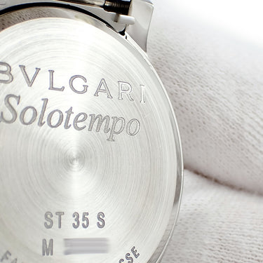 腕時計 ブルガリ BVLGARI ソロテンポ ST35S クオーツ メンズ シルバー サンレイ バー アラビア デイト