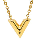 ルイヴィトン LOUIS VUITTON エッセンシャル V M61083 ゴールド GP ネックレス LVサークル 旧型