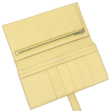 エルメス HERMES ベアンスフレ ジョーヌプッサン ヴォーエプソン 長財布 シルバー金具 二つ折り財布