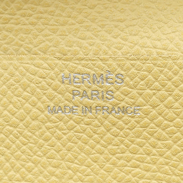 エルメス HERMES ベアンスフレ ジョーヌプッサン ヴォーエプソン 長財布 シルバー金具 二つ折り財布