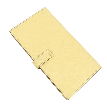 エルメス HERMES ベアンスフレ ジョーヌプッサン ヴォーエプソン 長財布 シルバー金具 二つ折り財布