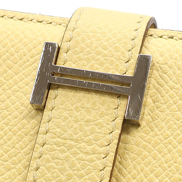 エルメス HERMES ベアンスフレ ジョーヌプッサン ヴォーエプソン 長財布 シルバー金具 二つ折り財布
