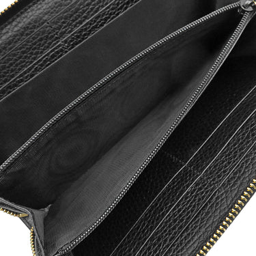 グッチ GUCCI プチマーモント ジップアラウンドウォレット 456117 ブラック レザー 長財布 ゴールド金具 黒 ラウンドファスナー ダブルG