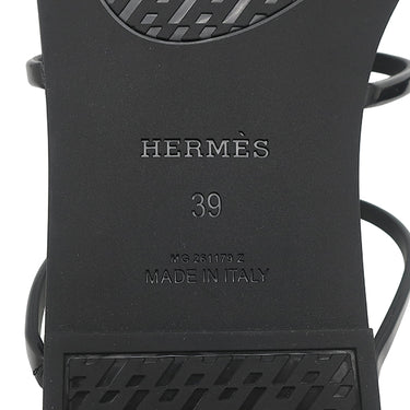 エルメス HERMES ミコノス H261179Z ブラック ポリウレタン ゴム #39 サンダル 新品 未使用 黒 フラットサンダル トング シェーヌダンクル