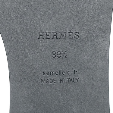 エルメス HERMES オラン H021056Z ブラック ボックスカーフ レザー #39 1/2 サンダル 新品 未使用 H型 黒 白ステッチ フラットサンダル