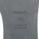 エルメス HERMES オラン H021056Z ブラック ボックスカーフ レザー #39 1/2 サンダル 新品 未使用 H型 黒 白ステッチ フラットサンダル