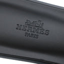 エルメス HERMES オラン H021056Z ブラック ボックスカーフ レザー #38 1/2 サンダル 新品 未使用 H型 黒 白ステッチ フラットサンダル