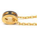 エルメス HERMES ポップアッシュ ミニ ペンダント ブラック×ゴールド GP ラッカー ネックレス Hモチーフ 黒 新品 未使用