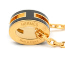 エルメス HERMES ポップアッシュ ミニ ペンダント ブラック×ゴールド GP ラッカー ネックレス Hモチーフ 黒 新品 未使用
