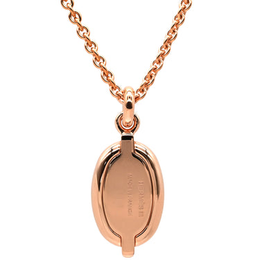 エルメス HERMES ミニマイヨン PM ペンダント ヴェールフィズ GP エナメル ネックレス ローズゴールド金具 ピンクゴールド 緑 シェーヌダンクルモチーフ 新品 未使用