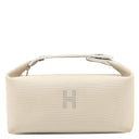 エルメス HERMES ブリッド ア ブラック PM H104222M ナチュラル コットンキャンバス ポーチ シルバー金具 バニティ Hロゴ