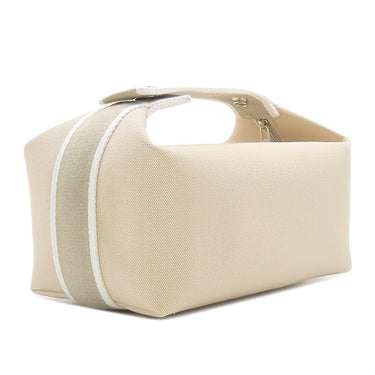 エルメス HERMES ブリッド ア ブラック PM H104222M ナチュラル コットンキャンバス ポーチ シルバー金具 バニティ Hロゴ