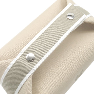 エルメス HERMES ブリッド ア ブラック PM H104222M ナチュラル コットンキャンバス ポーチ シルバー金具 バニティ Hロゴ