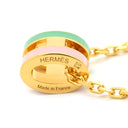 エルメス Hermes ポップアッシュ ミニ ペンダント ロカバール マラバル GP ラッカー ネックレス ゴールド金具 緑 ピンク H 新品 未使用