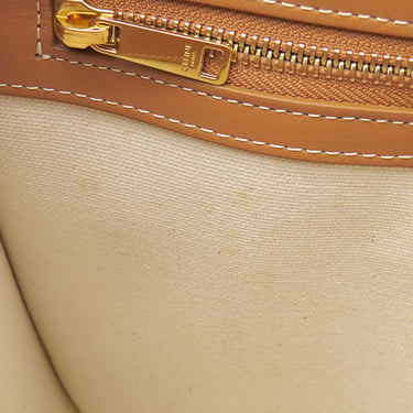 セリーヌ CELINE スモール バーティカル カバ 192082BNZ.02NT ナチュラル×タン キャンバス レザー 2WAYバッグ ゴールド金具 ハンドバッグ ショルダー