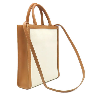 セリーヌ CELINE スモール バーティカル カバ 192082BNZ.02NT ナチュラル×タン キャンバス レザー 2WAYバッグ ゴールド金具 ハンドバッグ ショルダー