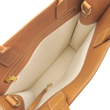 セリーヌ CELINE スモール バーティカル カバ 192082BNZ.02NT ナチュラル×タン キャンバス レザー 2WAYバッグ ゴールド金具 ハンドバッグ ショルダー