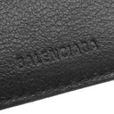 バレンシアガ BALENCIAGA ロゴ コンパクトウォレット 681579 ブラック レザー 二つ折り財布 黒 白 縦型 札入れ カード入れ クロコ型押し