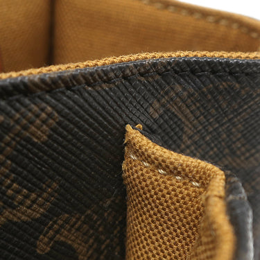 セリーヌ CELINE フォルコ ミディアム タン レザー トリオンフキャンバス ショルダーバッグ ゴールド金具 茶 トリオンフ