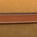 セリーヌ CELINE フォルコ ミディアム タン レザー トリオンフキャンバス ショルダーバッグ ゴールド金具 茶 トリオンフ