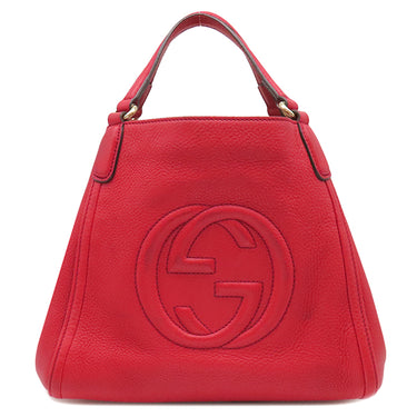 グッチ GUCCI ソーホー インターロッキング G 336751 レッド レザー 2WAYバッグ ゴールド金具 フリンジ欠品