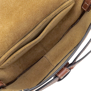 ロエベ LOEWE ゲート バッグ ミニ タン カーフ ショルダーバッグ ゴールド金具 茶
