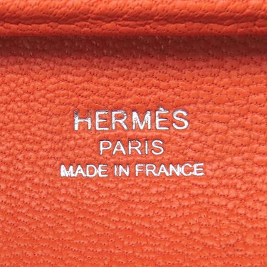 エルメス HERMES サックアンヴィ36 ベージュ×ブラック キャンバス カーフ ハンドバッグ 黒 オレンジ系 ボストンバッグ