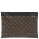 ルイヴィトン LOUIS VUITTON ポシェット ディスカバリー M69411 ブラウン×ブラック モノグラムマカサー クラッチバッグ シルバー金具 セカンドバッグ