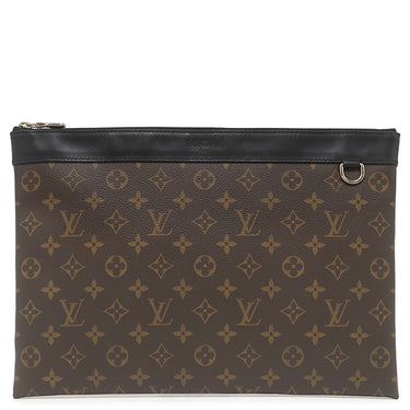 ルイヴィトン LOUIS VUITTON ポシェット ディスカバリー M69411 ブラウン×ブラック モノグラムマカサー クラッチバッグ シルバー金具 セカンドバッグ