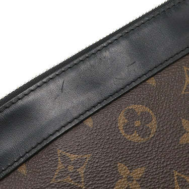 ルイヴィトン LOUIS VUITTON ポシェット ディスカバリー M69411 ブラウン×ブラック モノグラムマカサー クラッチバッグ シルバー金具 セカンドバッグ